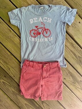 Crewcuts Kids Two-Piece Beach Cruiser Set - Light Blue & Coral /